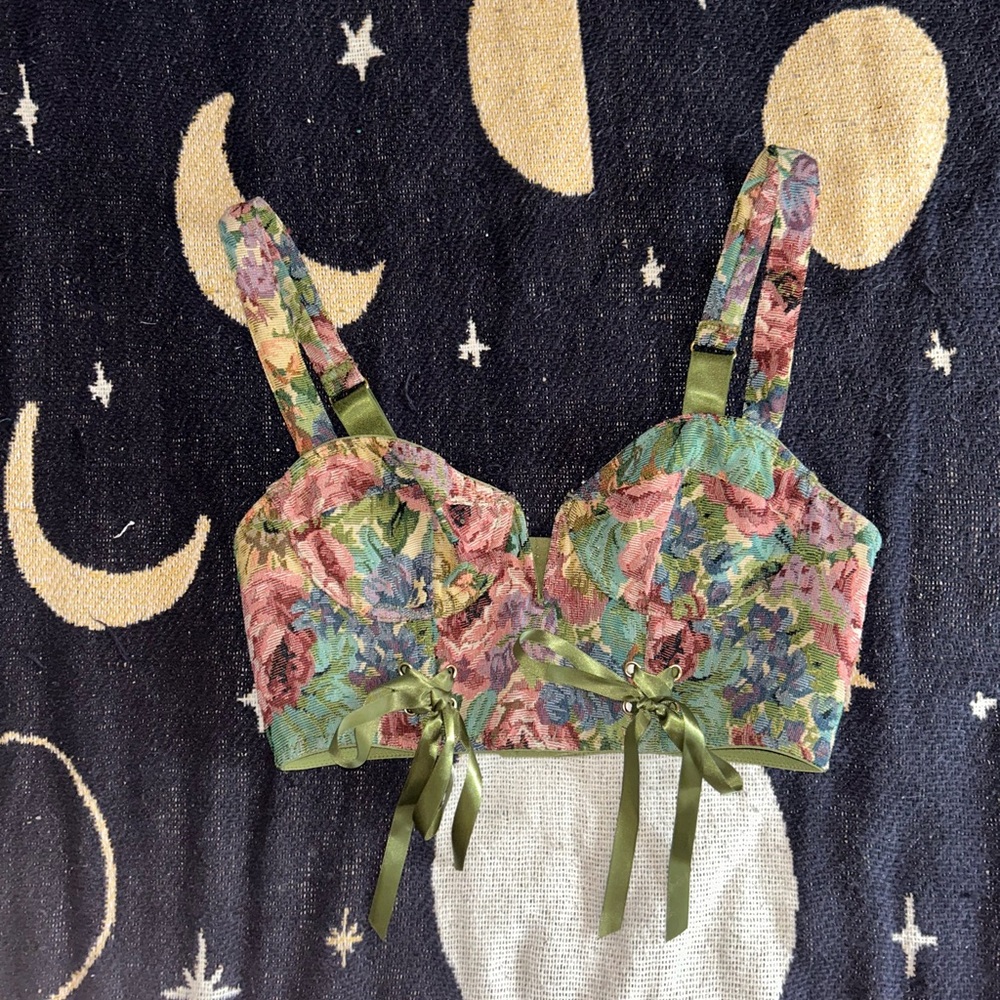 Anthropologie Multicolor Floral Bustier